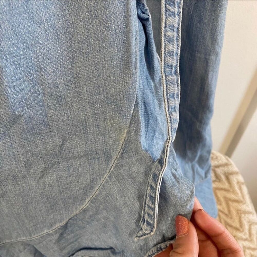 J. Crew Mercantile Women's Chambray Faux Wrap Mini Skirt Size Small - Picture 10 of 10
